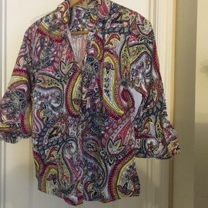 Button down paisley cotton shirt